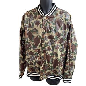 Five Four Men’s Camo Camouflage Nylon Windbreaker Jacket Size Large